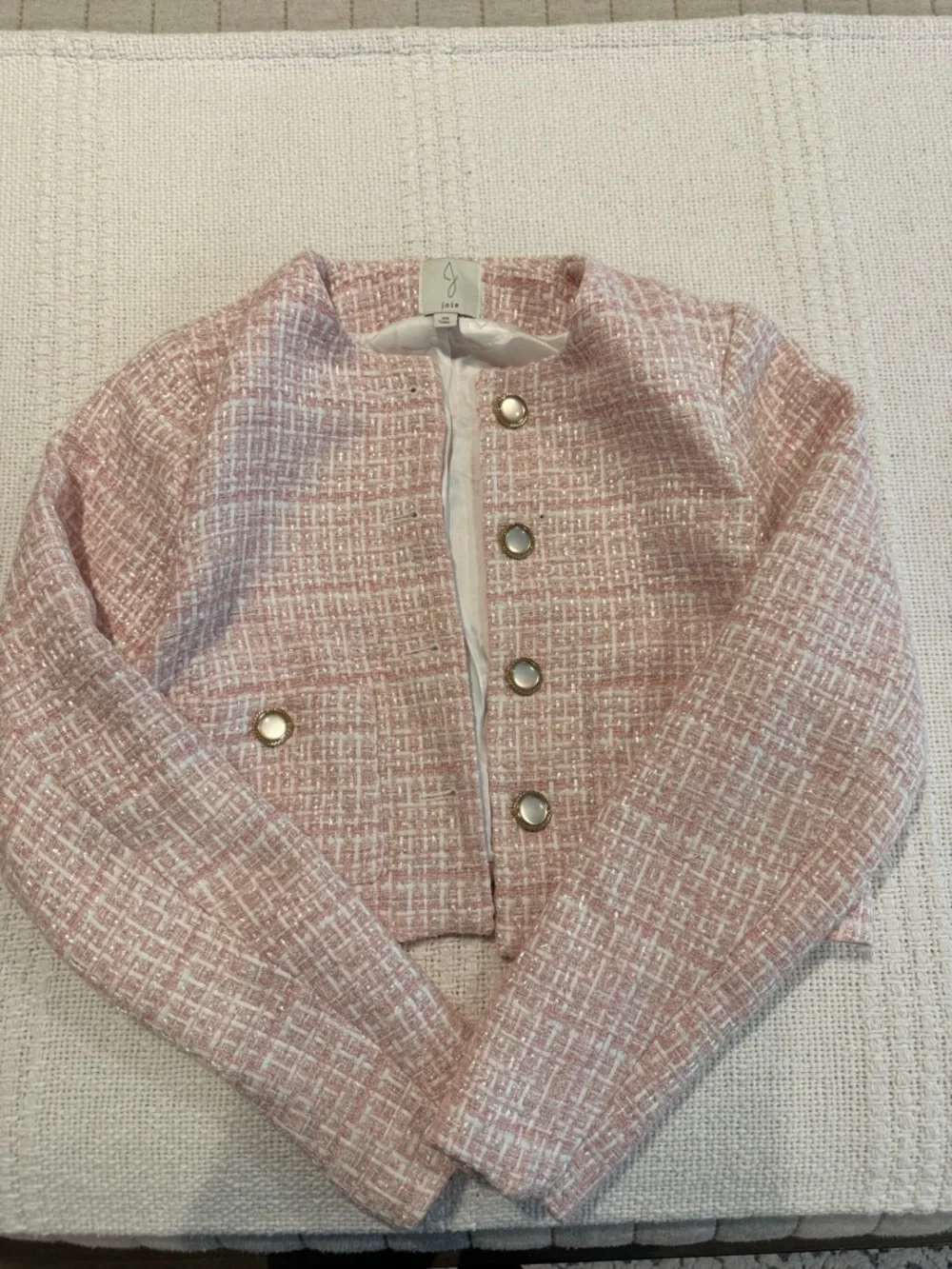 Joie Pink Tweed Cropped Blazer - Picture 1 of 2